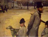 Degas Edgar Place de la Concorde Viscount Lepic and his Daughters Crossing the Place de la Concorde  - Hermitage
